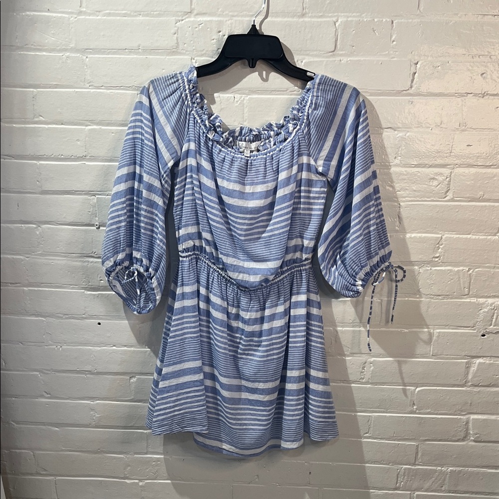 Lovers + Friends Blue and White Striped Mini Dress